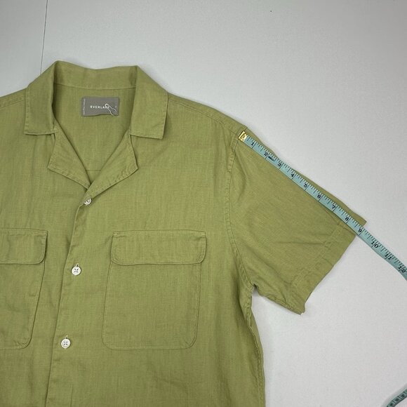 Everlane Men's NWOT Lime Green‎ Luxury The Linen Relaxed Camp Shirt S/C41 - Picture 8 of 9